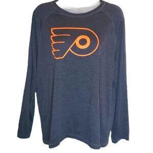 Fanatics Men's Philadelphia Flyers NHL Long Sleeve Gray Tee SZ L